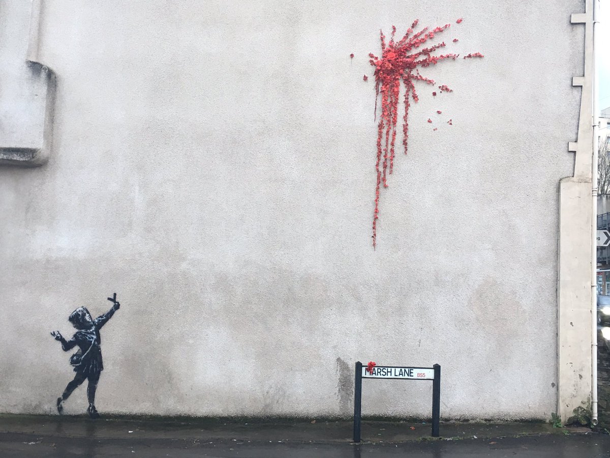 LargeKitchenApp's tweet image. Banksy has confirmed this artwork is his... The Valentine's Banksy #Banksy #Bristol #ArtistOnTwitter #valentines #uk #NewsPicks