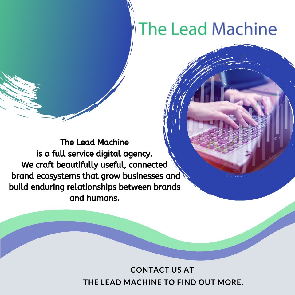 The_LeadMachine's tweet photo. The Lead Machine is a full service digital agency. We craft beautifully useful, connected brand ecosystems that grow businesses and build enduring relationships between brands and humans. Contact us today. #leadgen #sales #digitalmarketing https://t.co/Cy9WKZR9Ze