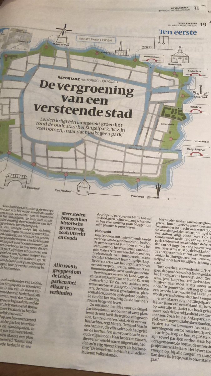 WoW! Toch best een beetje #trots. #singelparkgouda in de <a href="/volkskrant/">de Volkskrant</a> krant genoemd in een artikel over #vergroening mooi om het verhaal van <a href="/Singelpark/">Singelpark</a> te lezen! Een echt voorbeeld voor ons!