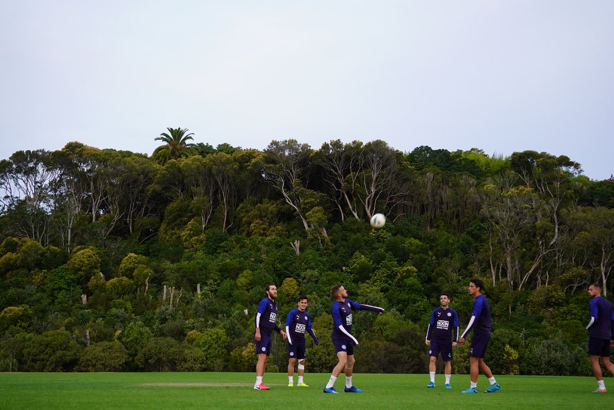 MelbourneCity's tweet photo. Time to loosen up in Auckland. #WELvMCY Thanks to @WspringsFC for hosting us! https://t.co/HdPEEmXwyv