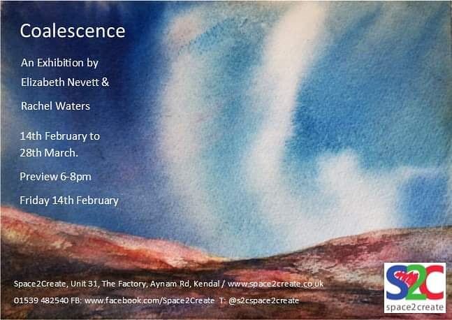 New exhibition "Coalescence" preview tonight Feb 14th 6 till 8pm <a href="/S2Cspace2create/">mat</a> all welcome. <a href="/KendalFutures/">Kendal Futures</a> @KendalArtsMedia <a href="/KendalMintPlus/">Kendal:MintCake&More</a> <a href="/BACKendal/">Brewery Arts</a> <a href="/lakelandarts/">Lakeland Arts</a> <a href="/arts_cumbria/">Cumbria Arts and Culture Network</a> <a href="/ArtsCumbria/">CumbriaArtsInstitute</a> <a href="/CLifeCultureAw/">CumbriaCultureAwards</a> <a href="/CumbriaLifeMag/">Cumbria Life</a>