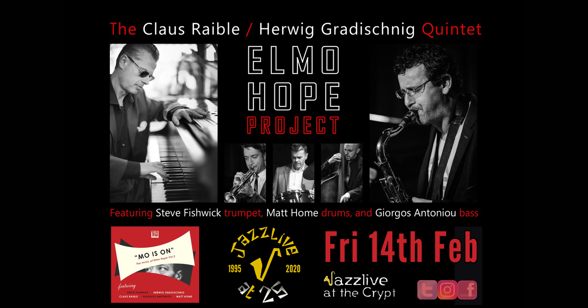 #ElmoHope Project tonight at The Crypt 

#ClausRaible #SteveFishwick #HerwigGradischnig #MattHome #GiorgosAntoniou play the music of jazz piano legend Elmo Hope 

#hardbop #hardswinging #MoIsOn 

TICKETS HAVE SOLD OUT
#jazzlive #se5 #camberwell #jazzlive25 #venue #bar #food #club