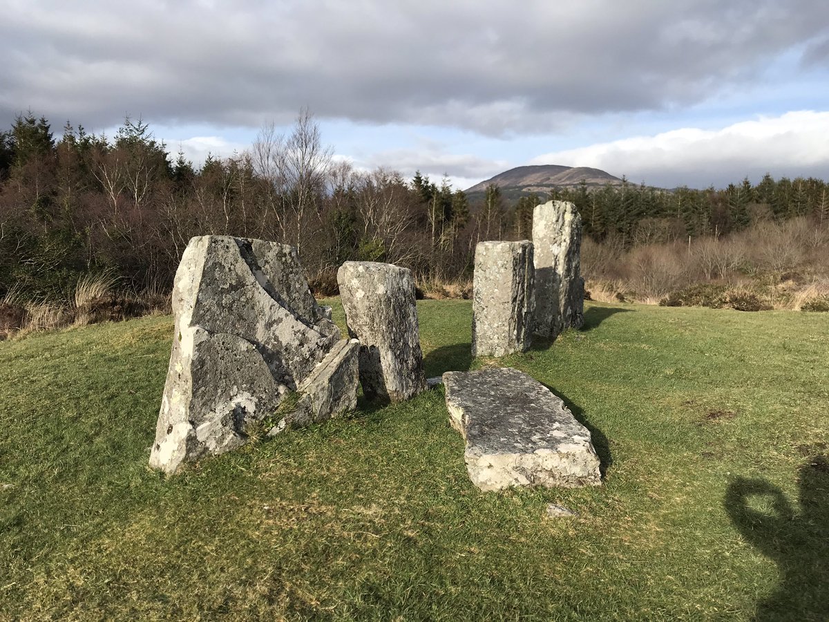 A lovely slightly curved megalithic alignment in West Cork. We are so rich in these #archaeology #megaliths #ancientlandscape #walkinggroup #walkingholiday