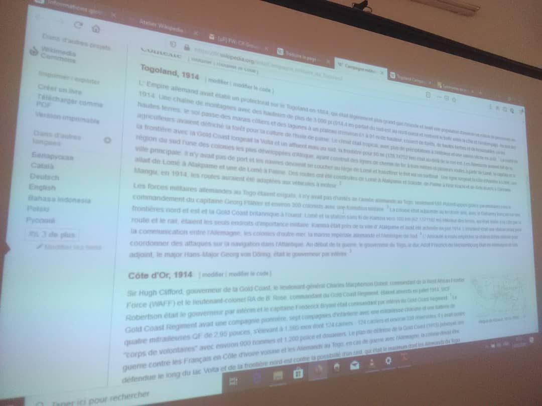 Franck_Akouete's tweet photo. Jour2 #WikiTG2020
👉Révision #jr1
👉Présentation "Vie &amp;Qualité des articles Wikipedia"
👉Edition d’articles (corrections d’orthographe, de grammaire et de langue, sourcing, wikification&amp; ajout de paragraphes)
@DonatienKangah @hermannkass @Franck_Akouete #TgTech #Tgtwittos #Togo https://t.co/hTXRwwNbw1