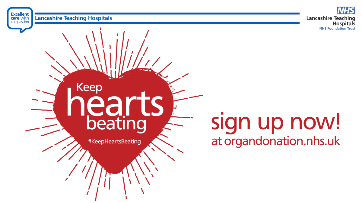 LancsHospitals's tweet photo. Only a very small number of people actually die in circumstances where they are able to donate their organs; so as many people as possible are needed to join the register. Share your heart photos to #KeepHeartsBeating this Valentine’s Day. #OrganDonation #NationalDonorDay https://t.co/0tNCZ9VOS6