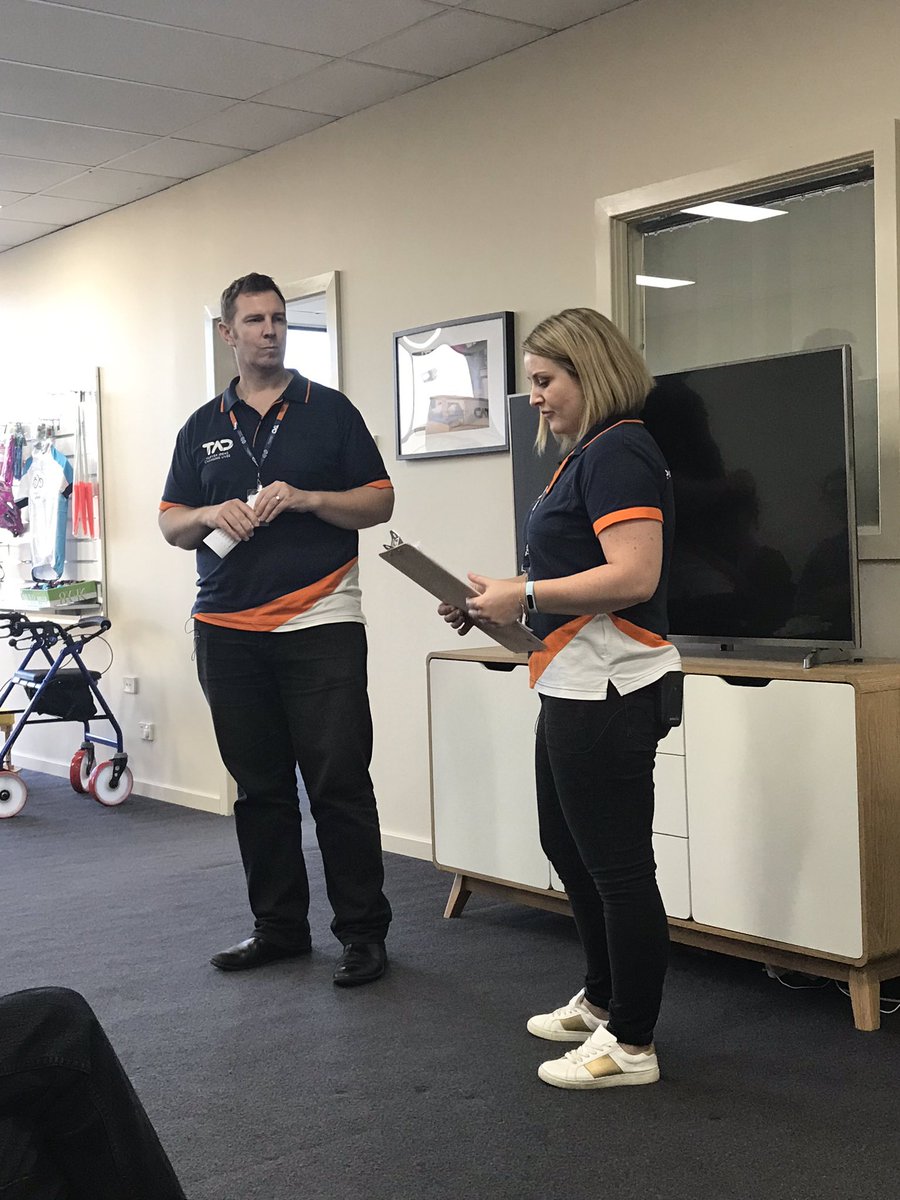 Brendan, our Practice Leader, Clinical Services and Alison, Development and Growth Manager getting into one of the two challenges - a Reward Delivery System for Assistance Dogs. 🐕 What solutions do you think our ChangeMakers will come up with? #TADChangeMakers