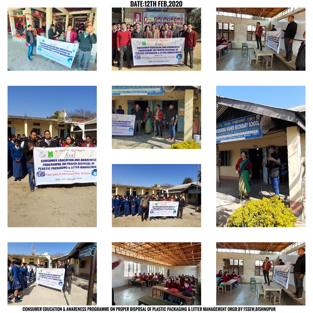 FoodManipur's tweet photo. Awareness against single use plastic and plastic management in Bishnupur District by Food Safety and Enforcement Wing,Bishnupur https://t.co/UqDUM620mU