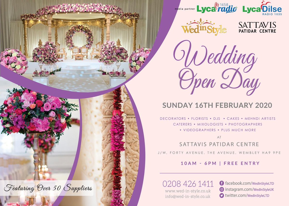 lycagoldradio's tweet photo. DilSe ❤️💙
Getting married in 2020 or 2021? 
Join @WedInStyleUK at their Asian Wedding Open Day at the @SattavisPatidar Centre 
Sunday 16th February 💍

#wedinstyle #wedinstyleuk #wedding #weddingdecor #london #weddingideas 
Radio partners #DilSeRadio  #Lycaradio @LycaRadio1458 https://t.co/iT2ESnYYau