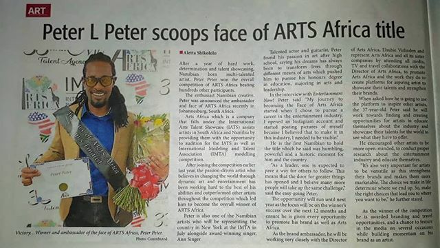 TheFaceofARTSA1's tweet photo. ⭐️⭐️⭐️ Well Done to our @thefaceofartsafrica Official Brand Ambassador and Winner @iampeterlpeter  he was featured in the New Era Newspaper - Valentine's Edition - Fri 14 Feb 2020 - Read about his Face Of Arts Africa Accomplishment!! ⭐️⭐️⭐️ #thefaceofartsafrica #itsartsafric… https://t.co/HRq0z1Lv5E