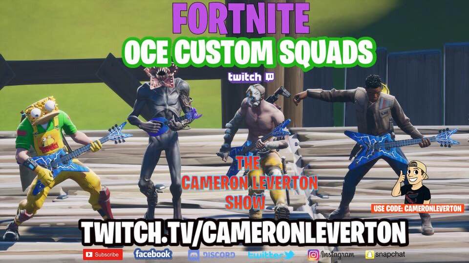 LevertonCameron's tweet photo. FRIDAY FORTNITE !!

Hosting custom OCE #Fortnite squads on #Twitch !!

$20 to the squad who can get the most Victory Royales during the stream 🚎⛏🌧

LIVE NOW: https://t.co/x89L4ldpqb 

@FortniteCustom 
#lfsanzfn https://t.co/8M1iKdl2RY