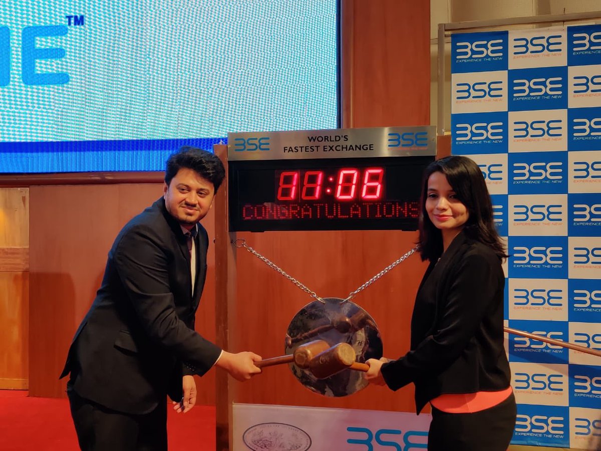 cbc_pharma's tweet photo. Our Companies listing at the BSE SME platform.  The bell rings today and we go live .... pls trade 🇮🇳 Chandra Bhagat Pharma Limited. We are so thank ful to the BSE team and our merchant bankers and all the investors who participated and showed their support. #BSE #bse #ipo https://t.co/PVu0GWA1uk