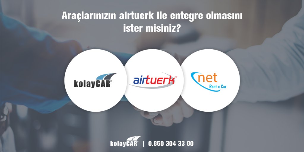kolaycar's tweet photo. Araçlarınızın airtuerk ile entegre olmasını ister misiniz? 

#kolaycar #airtuerk #netrentacar #yazılım #yeninesilyazilim #cuma #rentacaryazilimi #rentacar #araçkiralama #otokiralama https://t.co/lGUtZgls6b