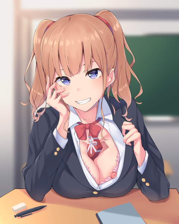 えっちなチョコの渡し方でからかってくるけど、自分が恥ずかしい状態になってるの気づいてないギャル 