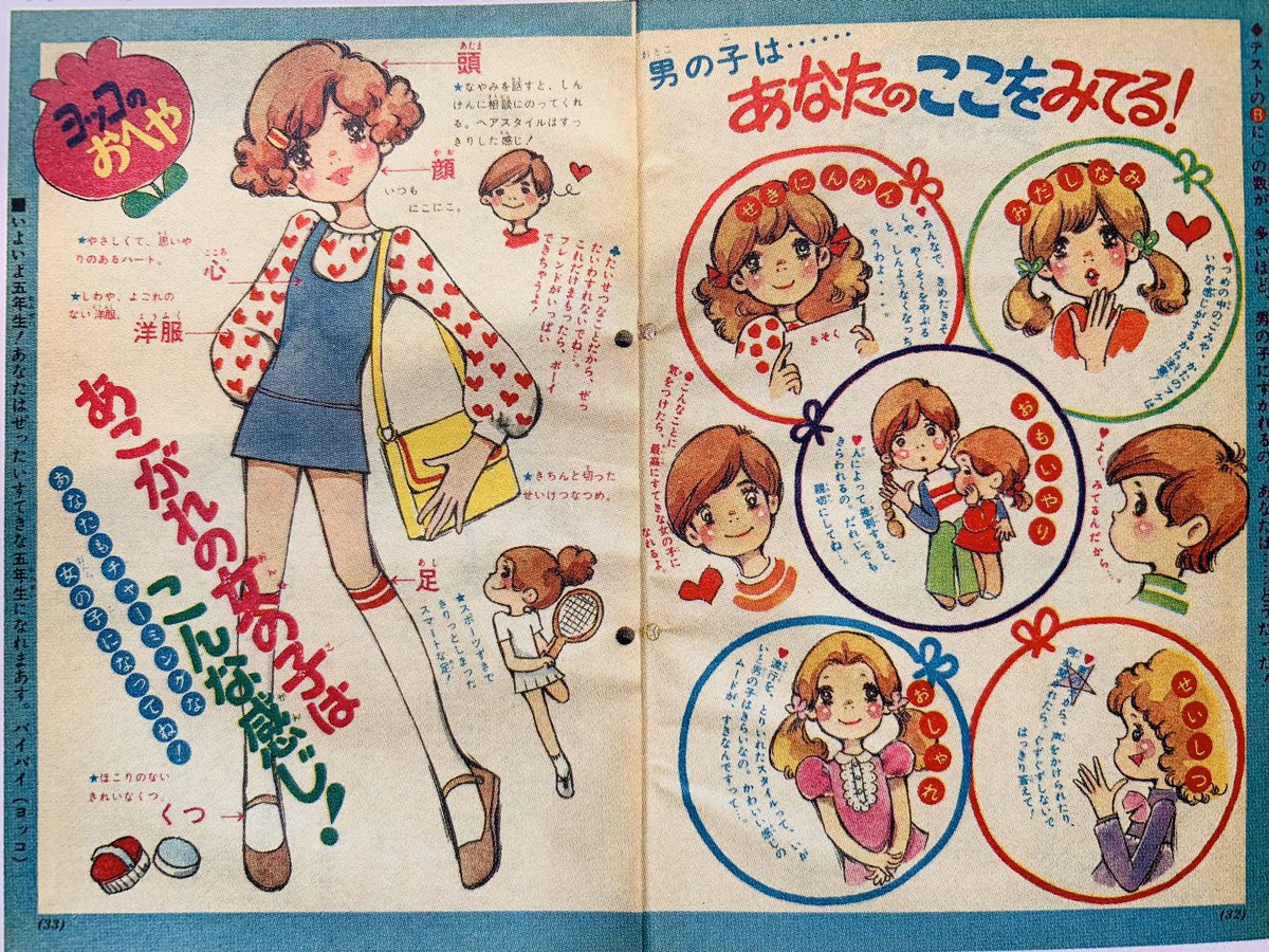 そらいろの樹 En Twitter 1971年 昭和46年の小学4年生の女子力 これが愛され女子の心得 イラストレーターは誰かな よく見かけた絵です 昭和レトロ 昭和メルヘン