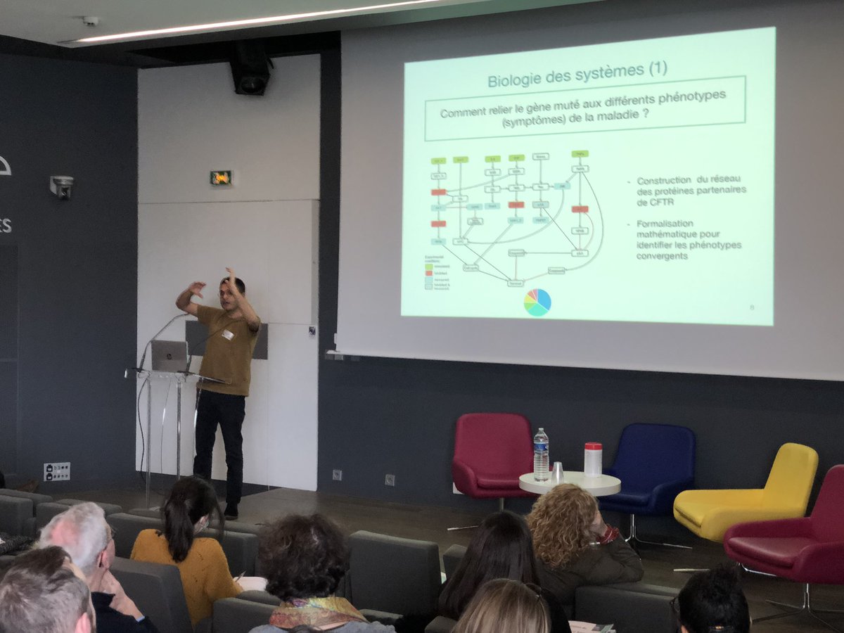 vaincrelamuco's tweet photo. [#MUCORecherche] #CFJC2020
Matthieu Najm étudie les conséquences de l’absence de CFTR fonctionnelle sur un réseau complexe de protéines via des outils #mathématiques, #statistiques et #bioinformatiques @FiliereMucoCFTR @paodecarli @FlorianeLacour https://t.co/yjxK00YMyU