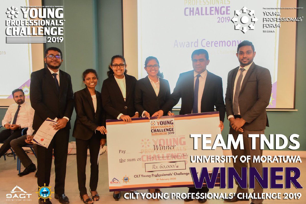 CILTSLNG's tweet photo. CONGRATULATIONS Team TNDS | University of Moratuwa.!!
WINNER of CILT Young Professionals' Challenge 2019.!!
#YPC2019 https://t.co/4IOKkZSemG