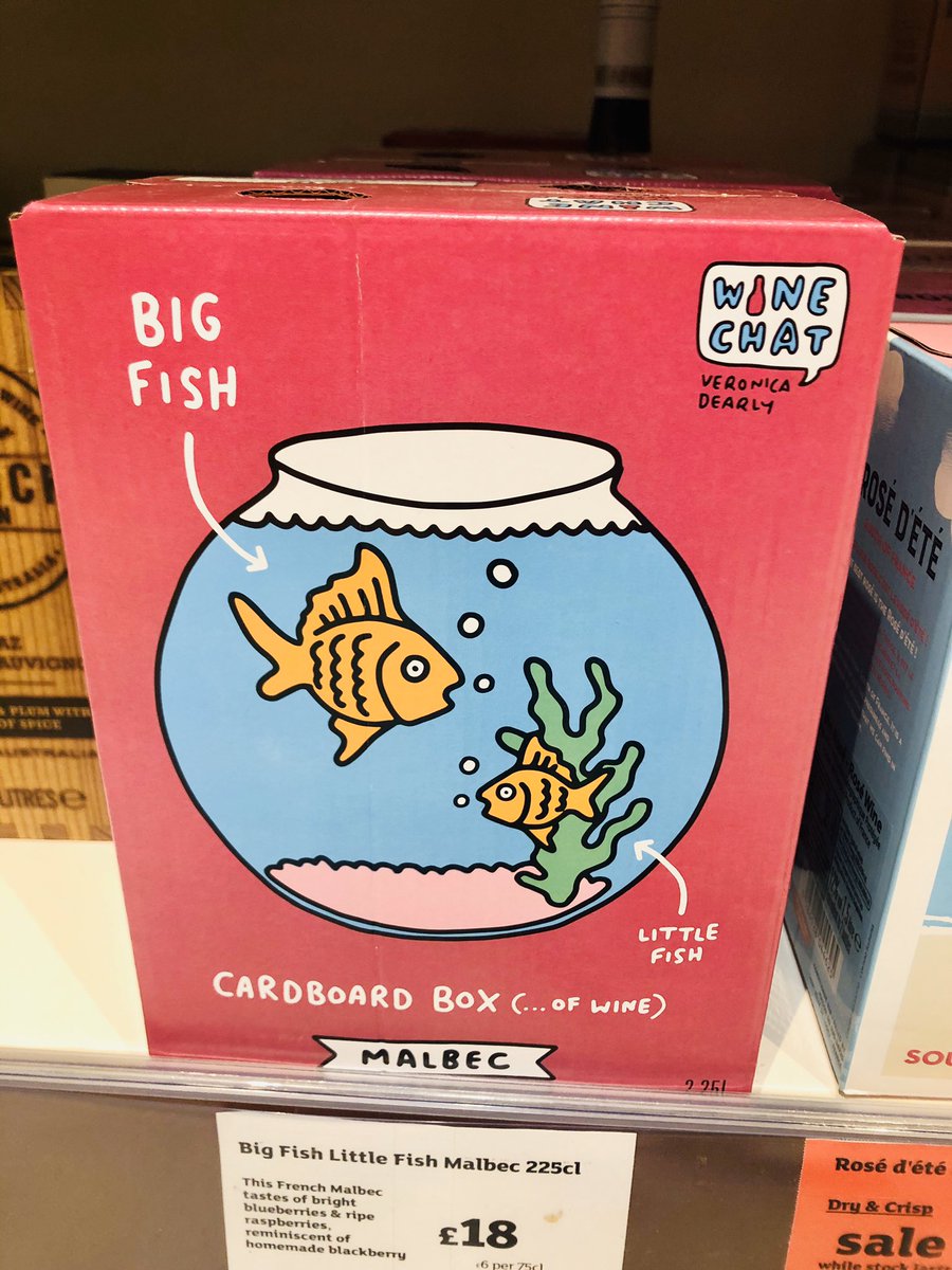 If you’re gonna drink boxed wine it may as well be this one. Stood out a mile at the fixture, great work by  <a href="/veronicadearly/">Veronica Dearly</a> 👏🏻 #branding 

🐳🐟📦🍷