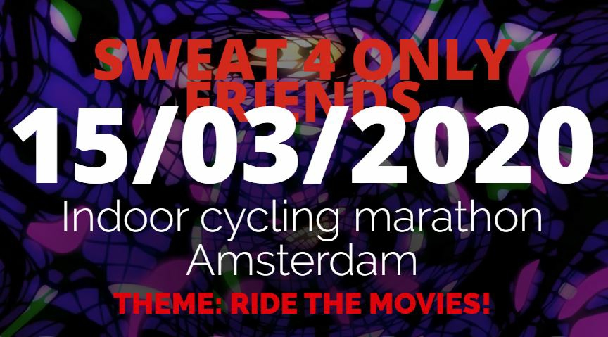 sweat4OF's tweet photo. #goedemorgen Over 30 dagen gaat #indoorcyclingmarathon edition "RideTheMovies" van start. Deze #spinningmarathon voor @scOnlyFriends mag je niet missen! Tickets: https://t.co/MGLYRgjY0u #teamnl #s4of2020 #lovespinning #valentijnsdag #sportschool  #echtcontact #NoTimeToDie #bond https://t.co/StbTbdJGmj