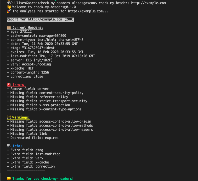 kom_256's tweet image. I just released #checkMyHeaders (Kraken v0.1.0). A simple #CLI #openSource tool that analyzes any response headers from an URL. #cyberSecurity

github.com/UlisesGascon/c…

👇 More info: