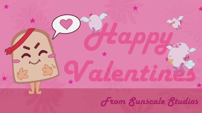SunscaleStudios's tweet photo. Happy valentines! <3 We loaf you all! #Scrambled #valentine #love #indiegamestudio #sunscalestudios #gamedev #indie https://t.co/tq0rE4OGEA