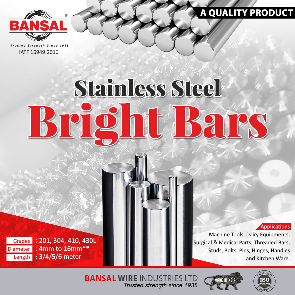 BansalWire's tweet photo. #BansalGroup: Our Bright Bars are available as per customer's requirement. The maximum length of the bar will be 6 meters.

For More info, Visit Us at- https://t.co/gBYsQNtPQ4
Call us at - 8048762956

#StainlessSteel #WeldingWires #BrightBars #RopeWire #BraidingHoses https://t.co/TEYJF7WfUI