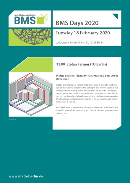 berlinmath's tweet photo. BMS Days, 17/18 February 2020, @Urania_Berlin👩🏫👨🏫 Speakers: Nicolas Perkowski (FU Berlin), Andrea Walther (HU Berlin), Stefan Felsner (TU Berlin)
▶️ https://t.co/GhdUGt5Z0G
#MATHplusBerlin #berlinmath #math #TUBerlin #humboldtuni #FU_Berlin #scientifictalk #mathematics #Berlin https://t.co/WX0c4vRlKI