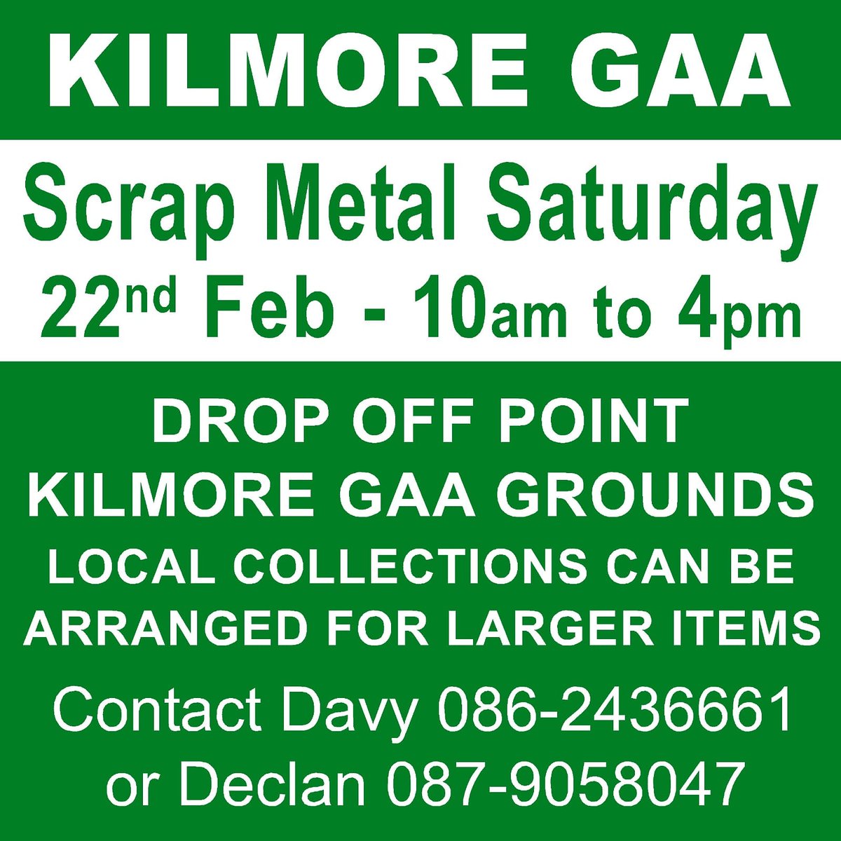 KilmoreGAAWex's tweet photo. Reminder about upcoming events for #strictlyclubdancing starting Sunday 16th 5k fun/walk, 21st Feb preloved designer pop up shop, 22nd Feb scrap metal Saturday, 23rd trad session with @Will_i_amC95 also now added is a bed push. Please support fantastic effort by all #getinvolved https://t.co/ubD0X3tywh