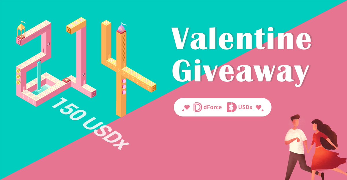 dForcenet's tweet photo. Happy Valentines Day! #dForce #airdrop #DeFi #ValentinesAirdrop

The first 2000 fans can share 150 $USDx instantly by: 

💘Follow @dForcenet 
💘RT &amp; Like
💘Tag 5 friends
💘Join our TG: https://t.co/qczFb8MqJH 

One special prize announce on 3/14.

@cctip_io airdrop 150 USDx 2000 https://t.co/d6hw0lXbGB