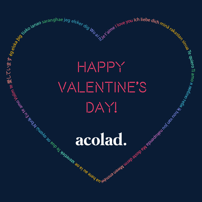 AcoladGroup's tweet photo. Whether you're spending it with a fuzzy match or an exact match, enjoy your Valentine's Day ❤️ #translationmemory

#valentinesday #valentinesday2020 #couplesmatch #translationsoftware #languages https://t.co/B7AQ4R1aA8