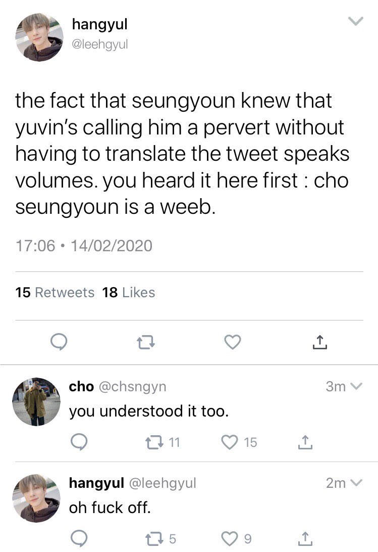 ➳ seungyoun is a weeb.
