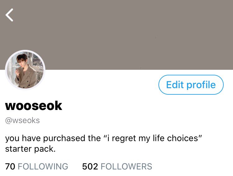 ➳ twitter profiles feat. wooseok and satan’s offspring.