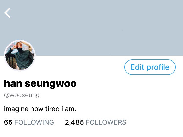 ➳ twitter profiles feat. wooseok and satan’s offspring.