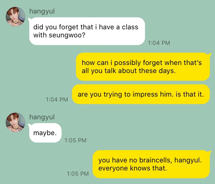 ➳ hangyul is aiming to impress.