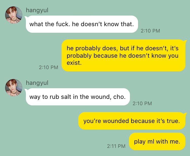 ➳ seungyoun rubs salt in the wound.