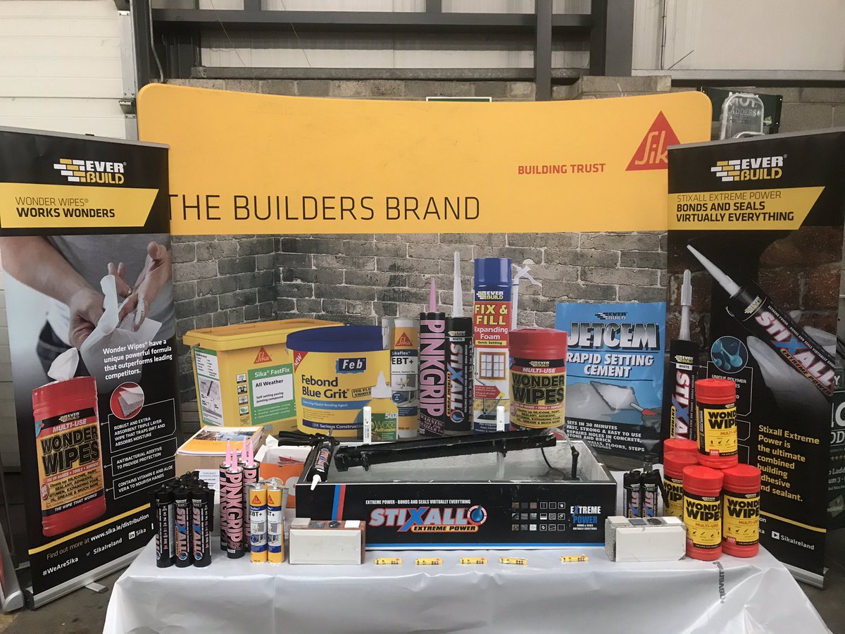 DeclanHogan14's tweet photo. Delighted that @SikaIreland were able to attend Joseph Murphy Ltd Ballina , for their open trade show , and showcase some of our fantastic products and answer any questions. Everyone loved our goodie bags too:-) https://t.co/aYc8qV9pYt