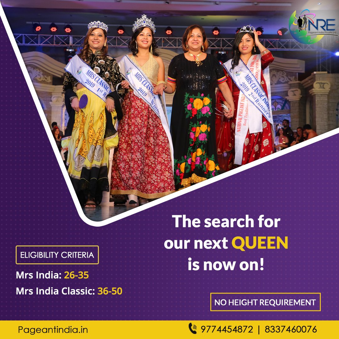 PageantIndia's tweet image. Time is running out like there is no tomorrow!
Hurry up to register yourself.
More 1 day to avail of this golden opportunity!
👉click here for registrations form bit.ly/36qLiZ3
#pageant #nationalpageantindia #mrsclassicinida #mrspageant