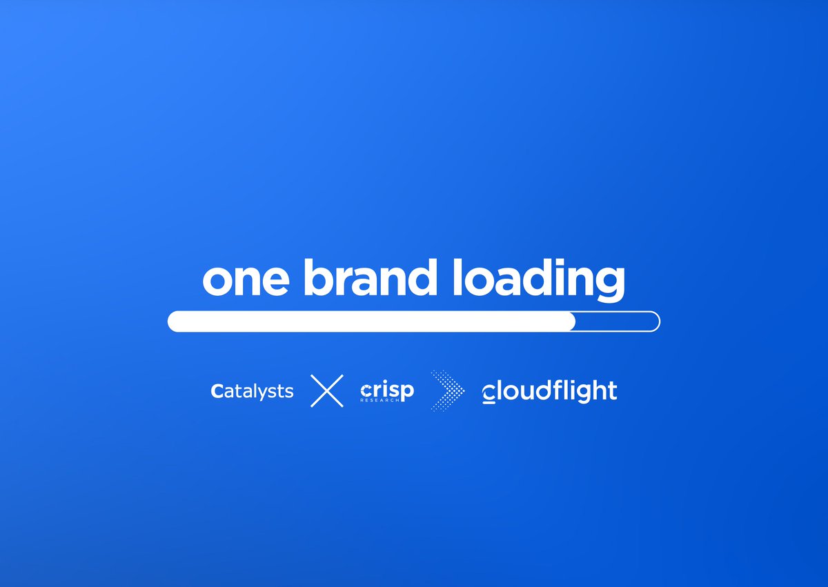Today is our #OneBrandDay. Catalysts and Crisp joined forces and formed something bigger than their sum - #Cloudflight. 
This account will be closed in a few days, so please stay in touch with us following the account we will keep for our brand x.com/Cloudflightio