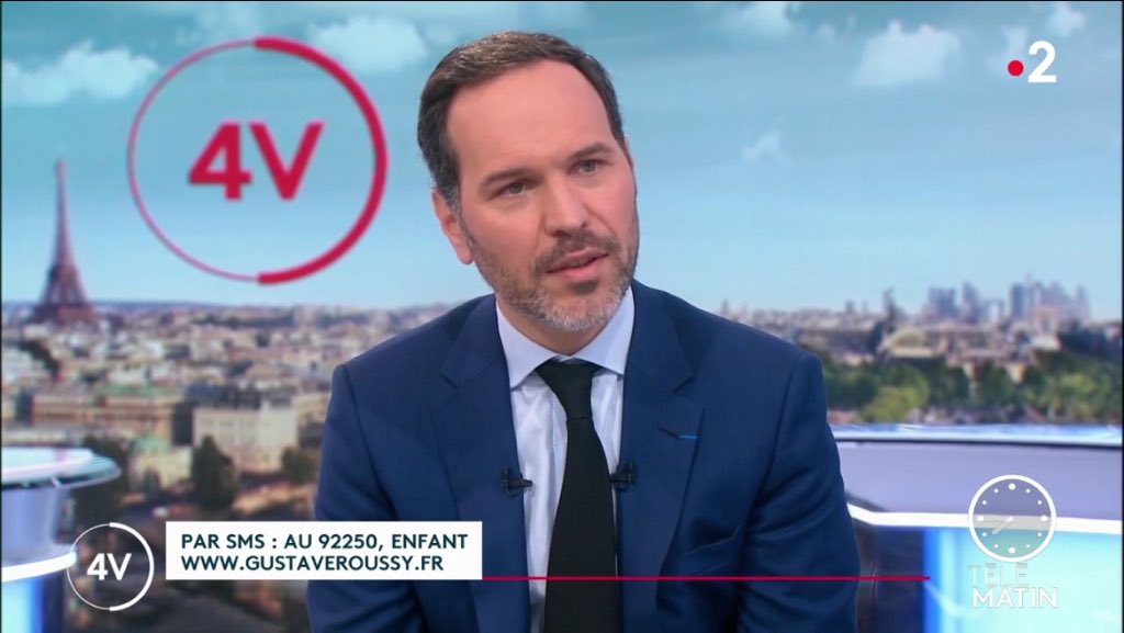 GustaveRoussy's tweet photo. Invité des 4 Vérités @france2tv, @Frederic_Lemos explique pourquoi et comment soutenir la recherche sur les cancers pédiatriques pour #GuérirLeCancerDeLenfantAu21eSiècle

Merci @GuillaumeDaret @infofrance2 pour cette mise en lumière ✨

Le replay ▶️https://t.co/S11vWjl7C2 #les4V https://t.co/4atL56D9DO