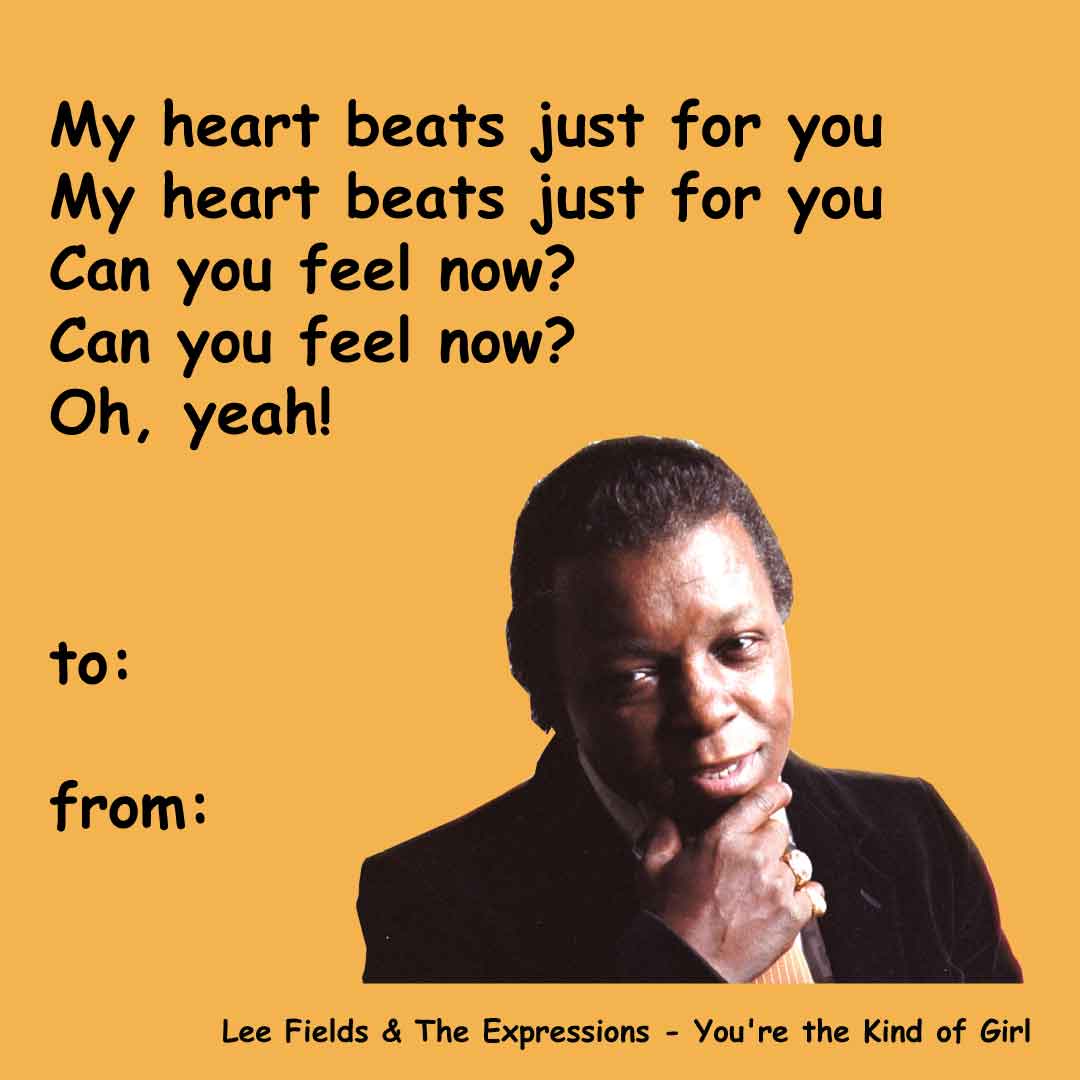 truthandsoulrec's tweet photo. Happy #ValentinesDay from #LeeFieldsandtheExpressions 💕share this e-card &amp; tag your hunny 💕spread the love! 

Stream "You're the Kind of Girl" here: https://t.co/18tM8PnpbH https://t.co/BNwuF6Xy6X