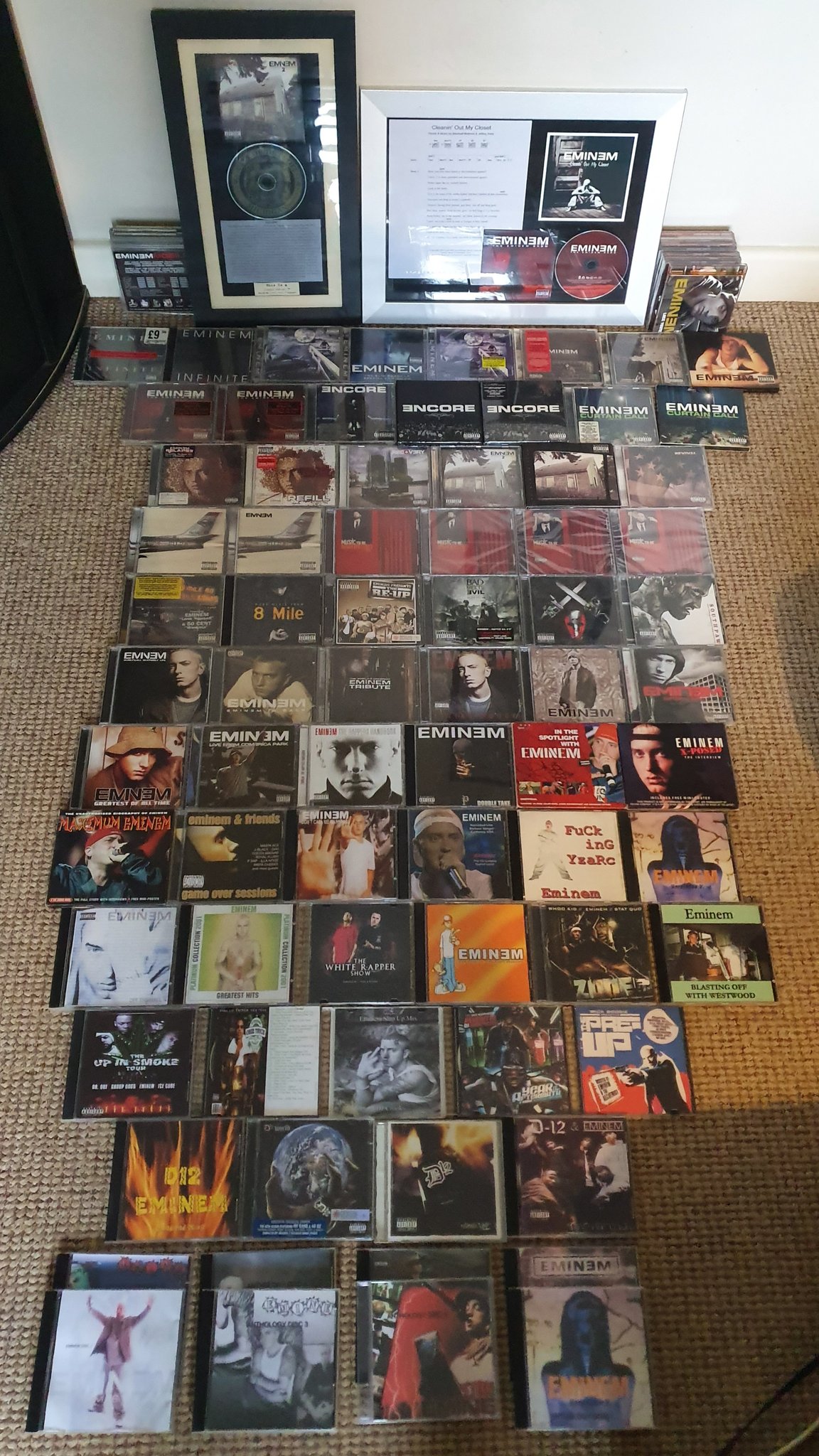 Gary on X: "My EMINƎM cd collection @eminem #eminem #infinite #slimshadylp  #mmlp #theeminemshow #encore #curtaincall #relapse #recovery #mmlp2  #revival #kamikaze #MTBMB #8mile #loseyourself #reup #shadyxv #badmeetsevil  #d12 #mixtape #Collections ...