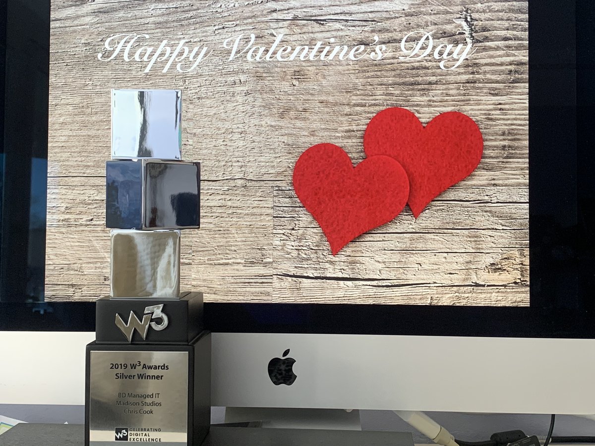 madisonstudios's tweet image. We're feeling the love today at Madison Studios! We received our Silver Winner Award trophy from W3 Awards for our site BD Managed IT!

We hope everyone else is having a "lovely" Valentine's Day!

#happyvalentinesday #valentinesday #w3awards #webdesignaward #silver #awardwinner