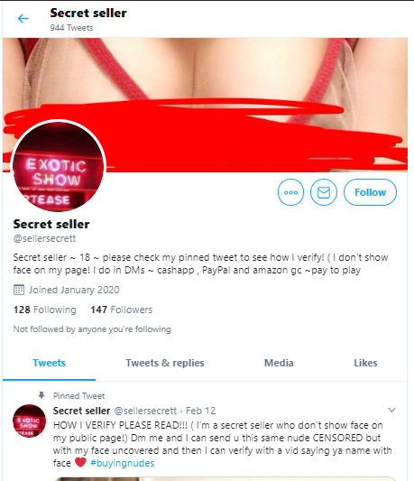 STILL RUNNING & SCAMMING? Update: #OnBlast Underaged SCAMMER'S current accounts:- @sexxysinnner-@selersecrett/@secrettsellerr => @sellersecrettStill UNDERAGE, selling content & scamming; STILL ILLEGAL/WRONG! #RT &  #REPORT HER ACCOUNTS to Twitter CSE:  https://help.twitter.com/forms/cse 
