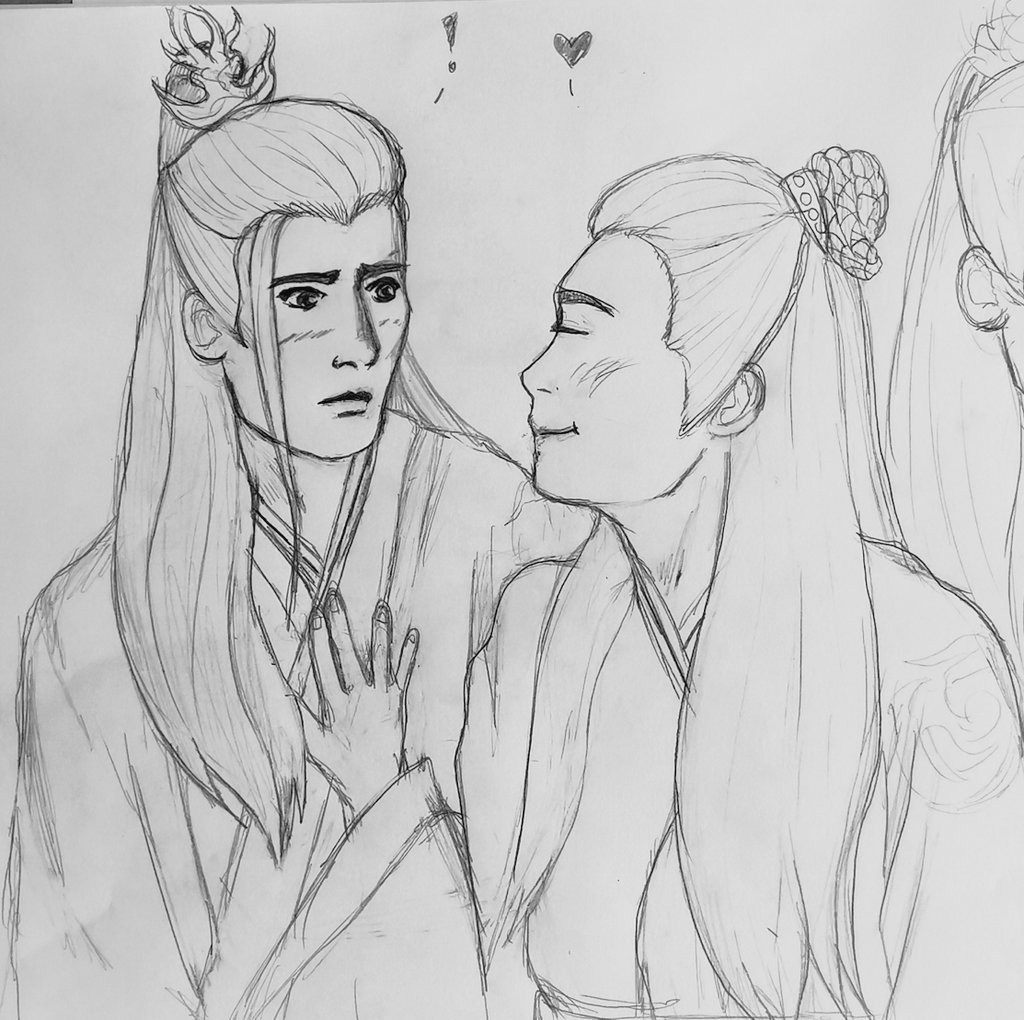 Shazzledazzlee's tweet photo. I might colour this at some point but I quite like the sketch as is so 🥰

✨Confessions ✨ 

#scvday #SangCheng #JiangCheng #NieHuaisang #mysoftboys #CQL #TheUntamed #MDZS https://t.co/ZLBVWW1at0