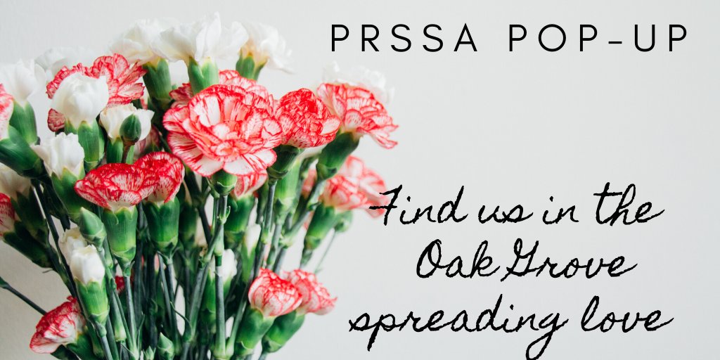 Find #PRSSA in the Oak Grove handing out flowers today to spread some Valentine’s Day love! 💕💐🌸