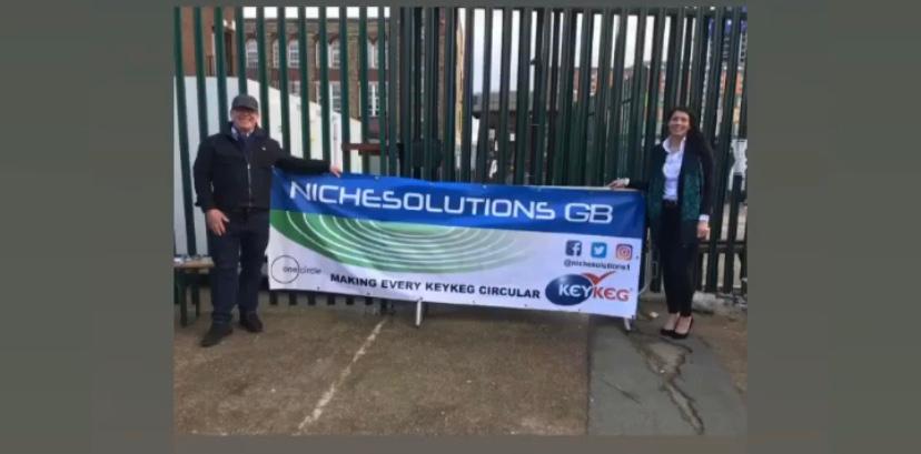 KeyKeg's tweet photo. Our friends from @NicheSolutions1 are collecting empty #KeyKegs at @LoveBeerLondon. Great team! #OneCircle https://t.co/eNs9C0o2IA