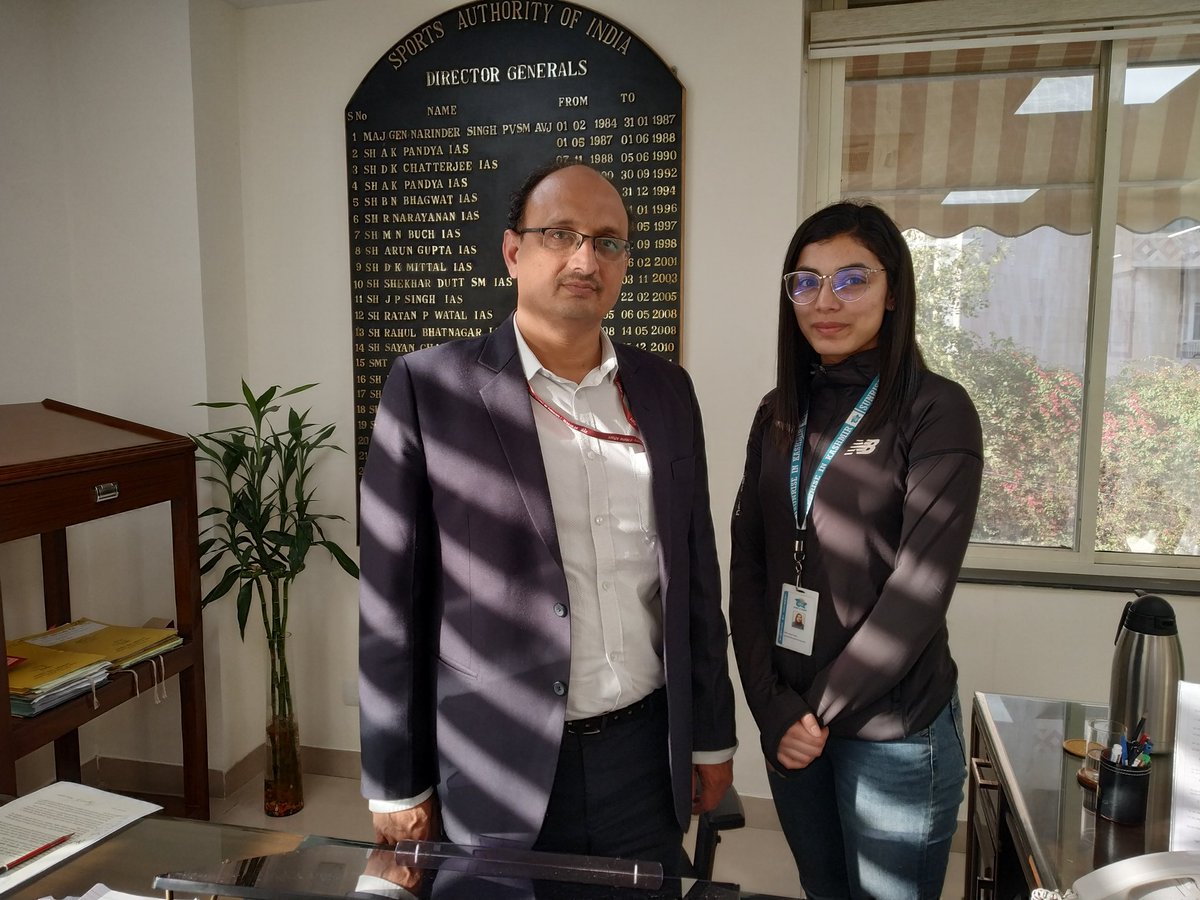 Afreen Hyder (@afreenhydertkd) on Twitter photo A brilliant discussion with Shri Sandip Pradhan <a href="/DGSAI/">DG, SAI</a> where we spoke about the deteriorating condition of sports sector in #Kashmir and how we lack basic infrastructure for the Sportspersons. Thank You <a href="/KirenRijiju/">Kiren Rijiju</a> and <a href="/RijijuOffice/">Office of Kiren Rijiju</a> for facilitating the meeting. A brilliant discussion with Shri Sandip Pradhan <a href="/DGSAI/">DG, SAI</a> where we spoke about the deteriorating condition of sports sector in #Kashmir and how we lack basic infrastructure for the Sportspersons. Thank You <a href="/KirenRijiju/">Kiren Rijiju</a> and <a href="/RijijuOffice/">Office of Kiren Rijiju</a> for facilitating the meeting.