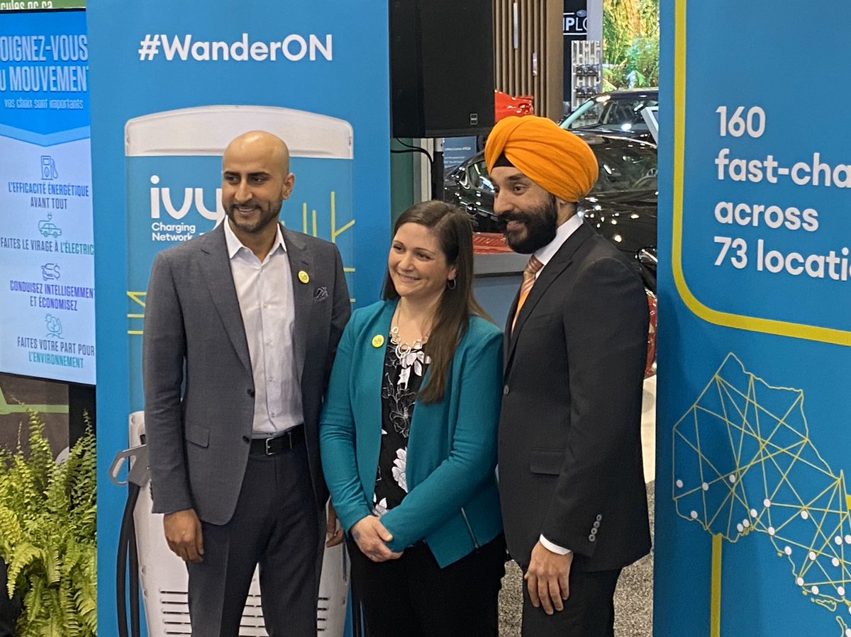 IvyCharge's tweet photo. Thank you to @NRCan and the Honourable @NavdeepSBains for hosting our big announcement @autoshowcanada. We can’t wait for you to meet Ivy. #WanderON https://t.co/OBosVC7XCc