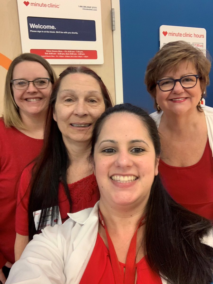 MinuteClinic and store teams wearing red to raise awareness for cardiovascular disease at store #1379 ❣️ #GoRedforwomen <a href="/American_Heart/">American Heart Association</a> <a href="/CVSHealth/">CVS Health</a> <a href="/MinuteClinic/">MinuteClinic</a> @RunLaughLive @gwasef5