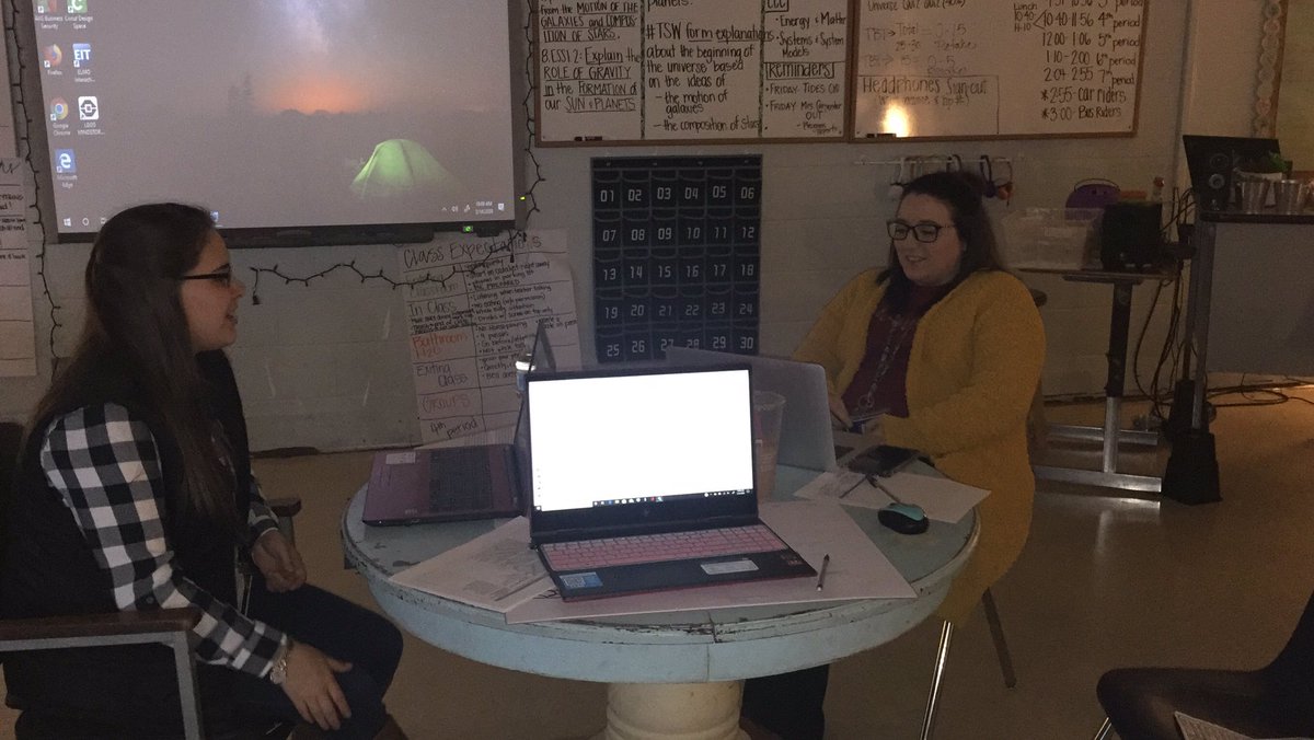 Carpenter_Lind's tweet photo. I LOVE the mentoring aspect of education! Planning with my practicum student and my teammate! @CCJHSEaglePride #TNLovesEdu #8thgradescience #iteachmiddles #planningforsuccess  #iteachscience #PBL https://t.co/NydMeqCKFp