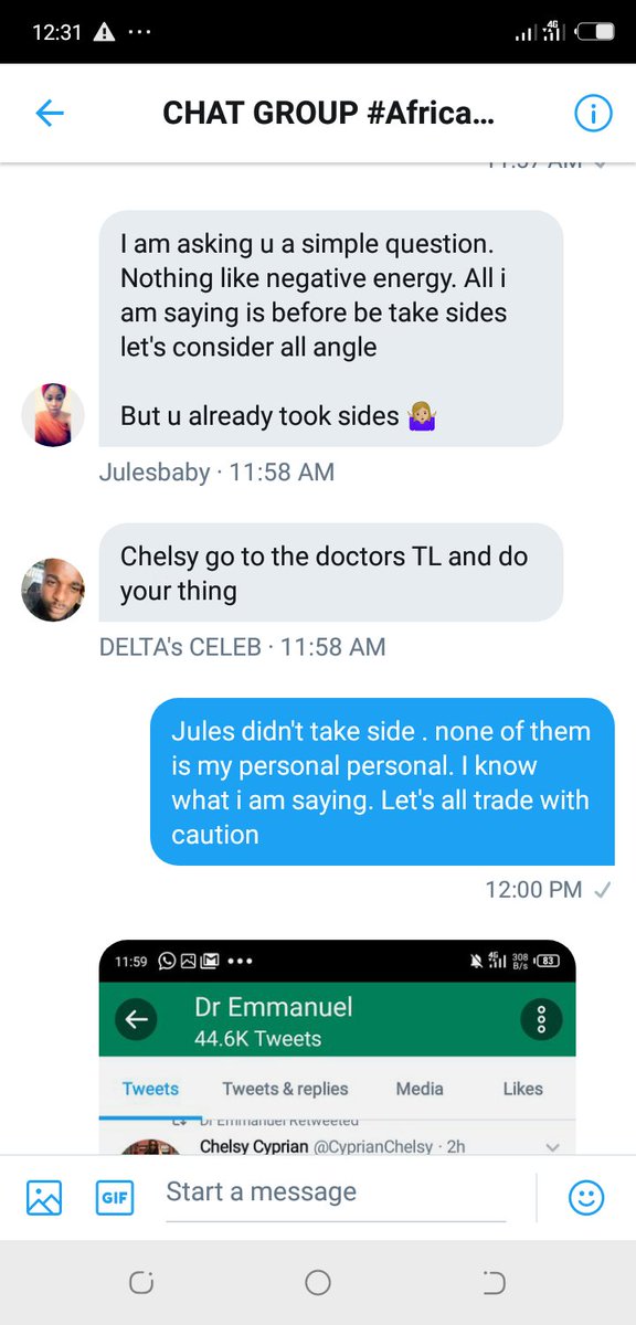 81. @CyprianChelsy can attest to this.I was just on my own doing my thing and young men and women decided to blackmail me for "emotional abuse"!I am dragging all of them out, so they can come and prove me wrong.At no point did they say I assaulted Anita.